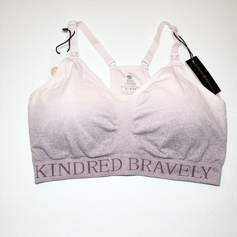 Kindred Bravely Sublime Hands-Free Pumping & Nursing Sports Bra Sz Large Purple